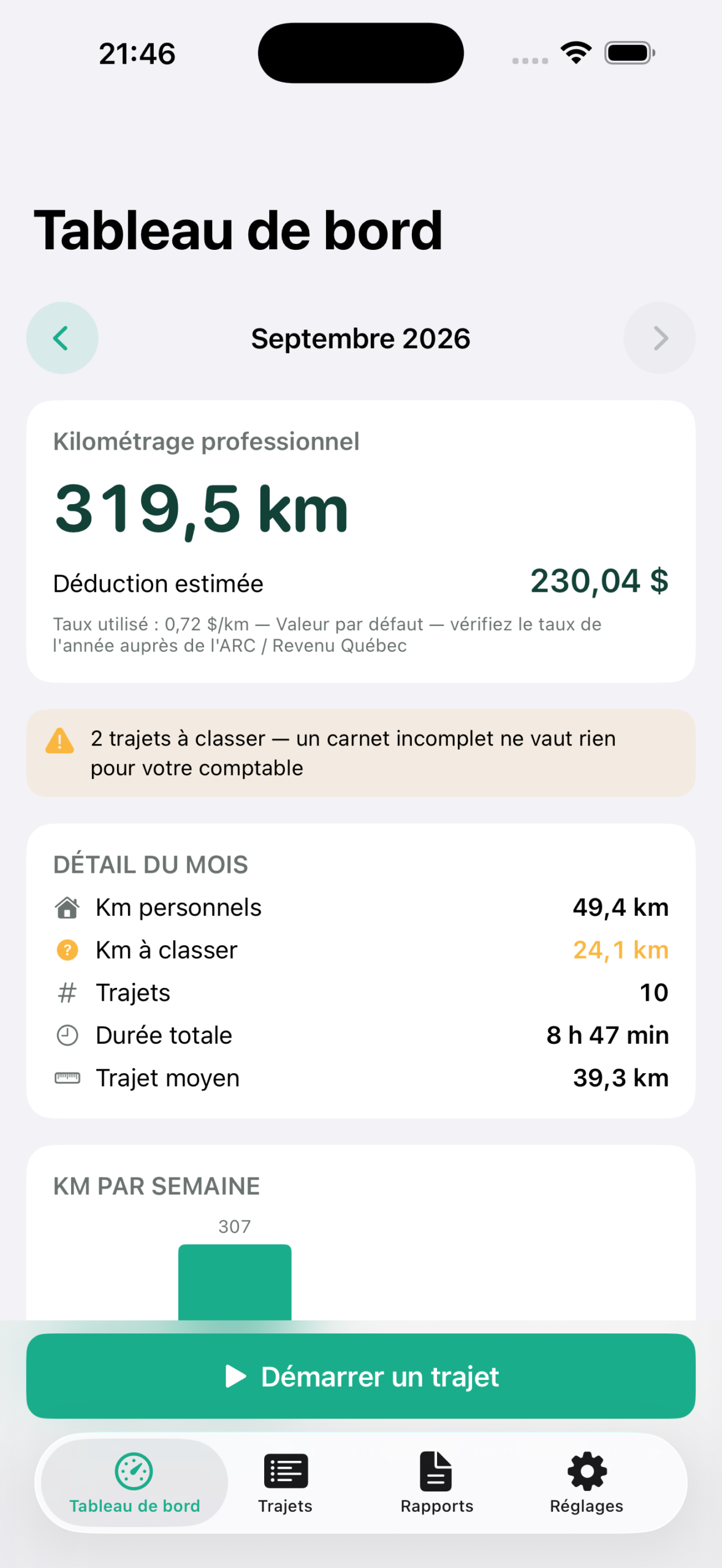 CarnetKm — Your mileage log, without writing anything down