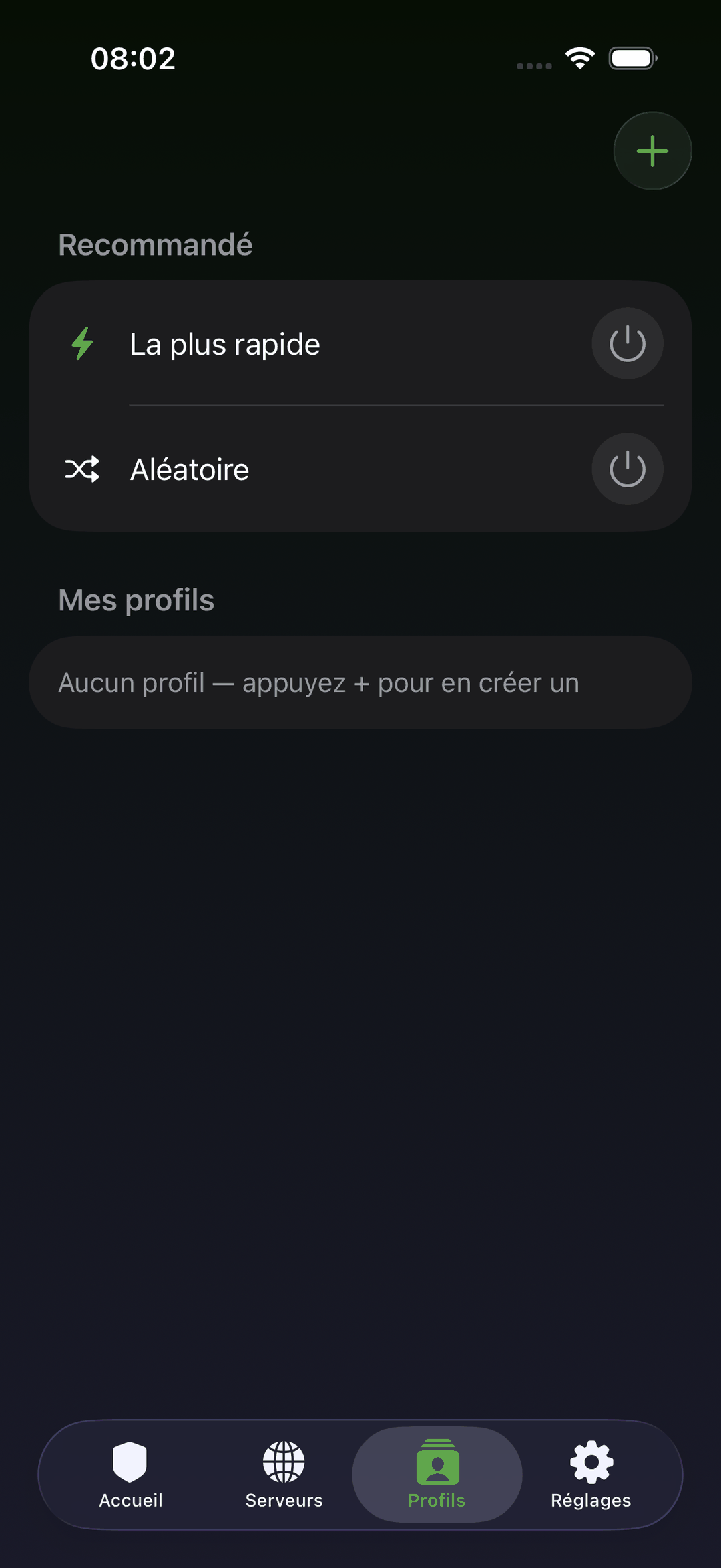 Les profils : connexion la plus rapide ou aléatoire selon l'usage.